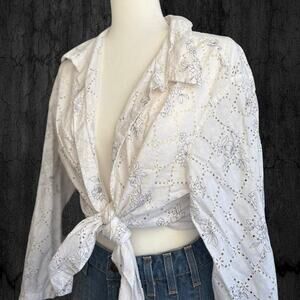 Cottagecore Sag Harbor Lace Button-up